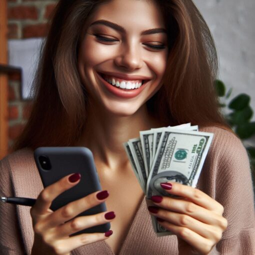 making money on her phone