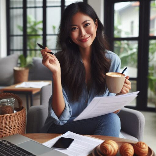 Woman Sipping Coffee