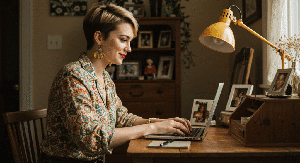 Man Writing High Quality Content for his Blog