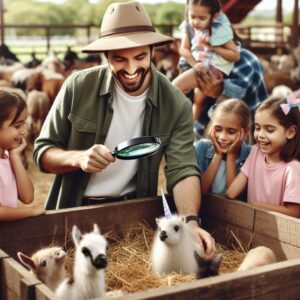 Man Searching for A Unicorn at a Petting Zoo