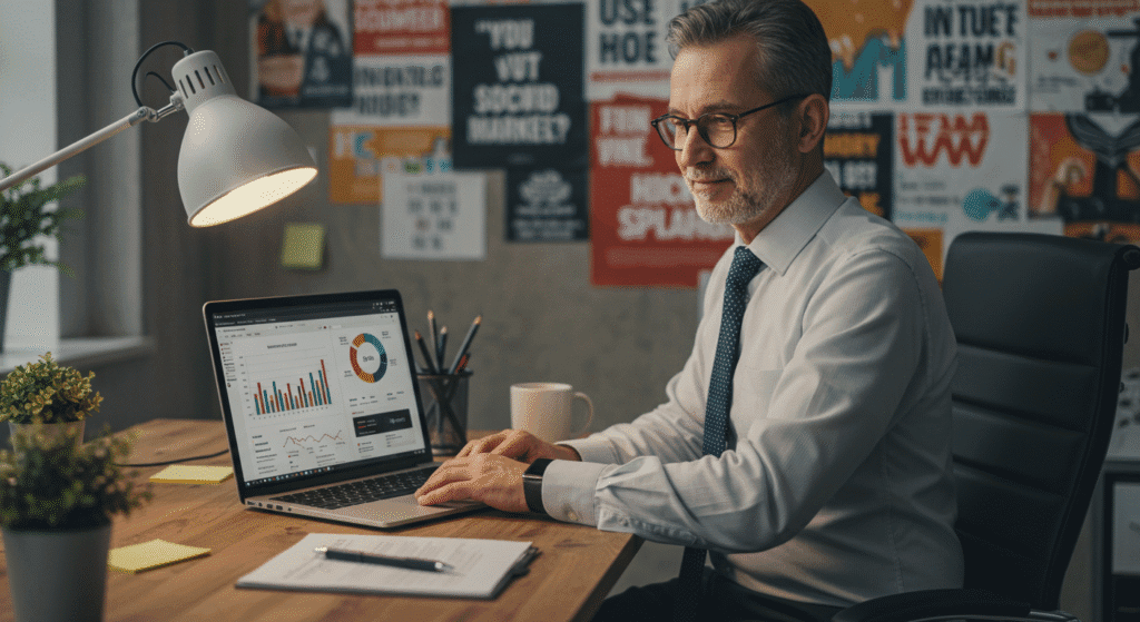 Webmaster Working on Social Media Campaigns