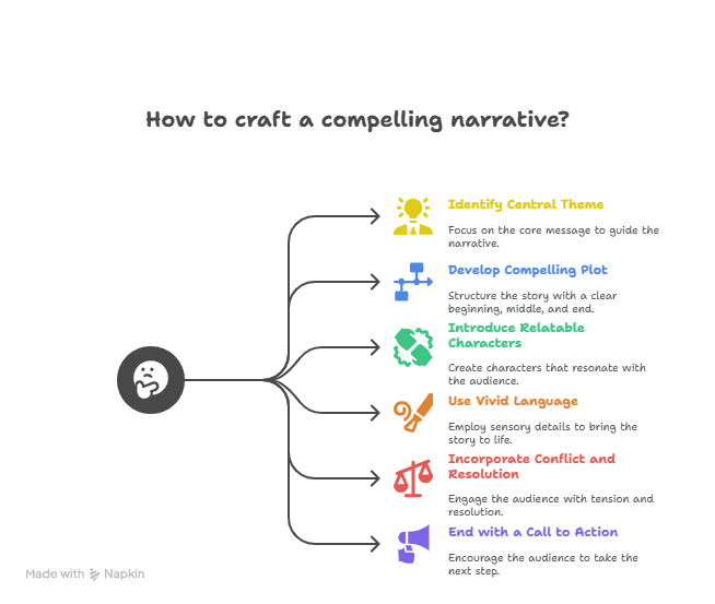 Graphic Representation of Creating a Compelling Narrative in Your Content