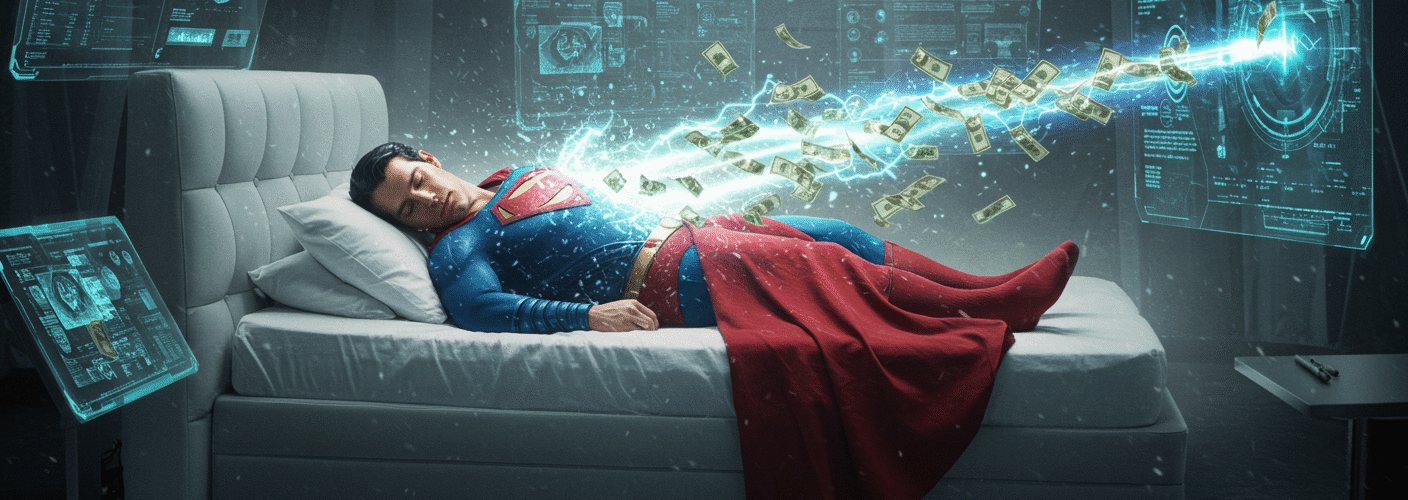 Superman Making Money While He Sleeps