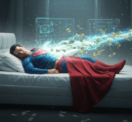 Superman Making Money While He Sleeps