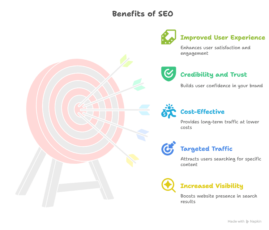 Graphic Explaining The Benefits of SEO