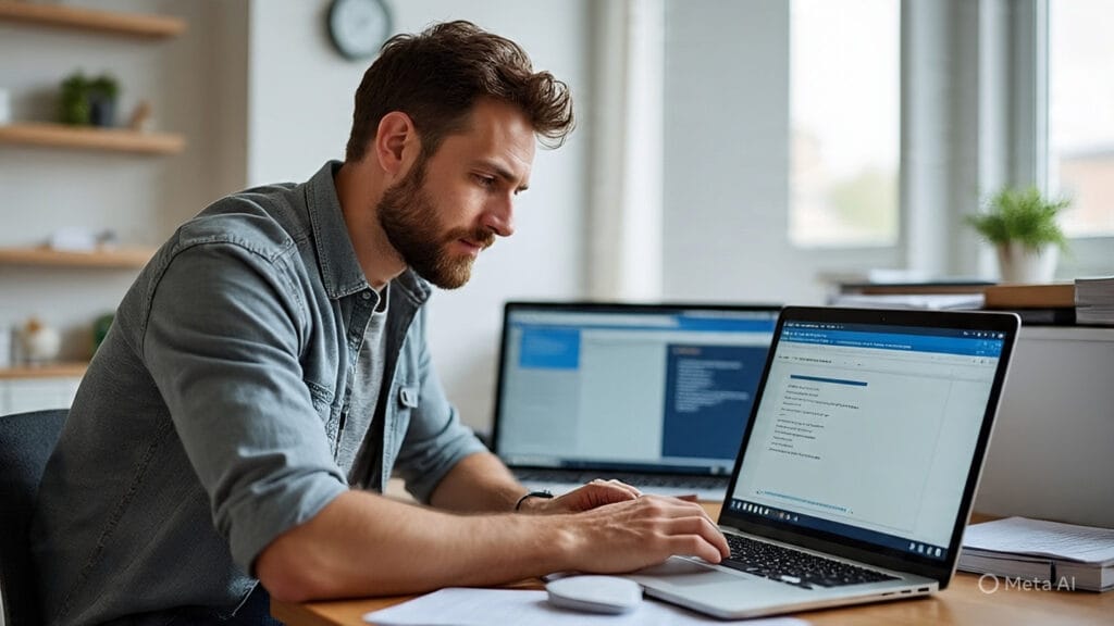 Man Creating an Online Course