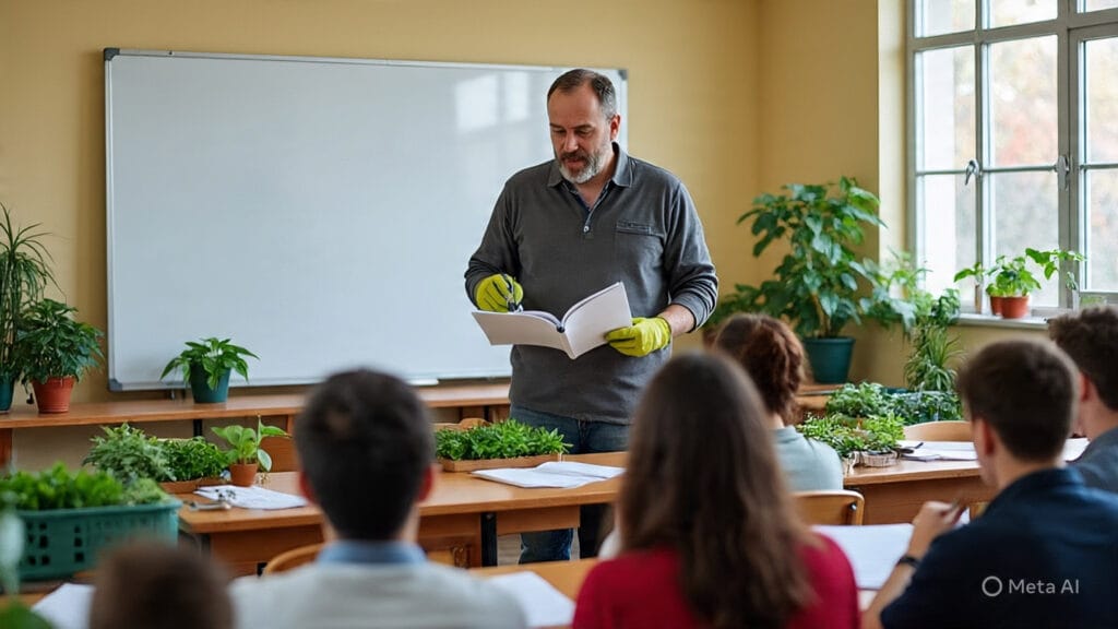 Man Teaching a Class on Gardening