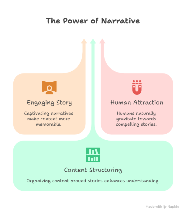 Graphic Outline for Using Narrative in Online Course Creation