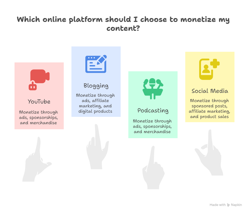 Graphic Example of Platforms to Choose for Content Creation