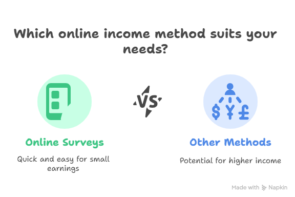 Graphic Outline About Choosing to Make Money with Surveys