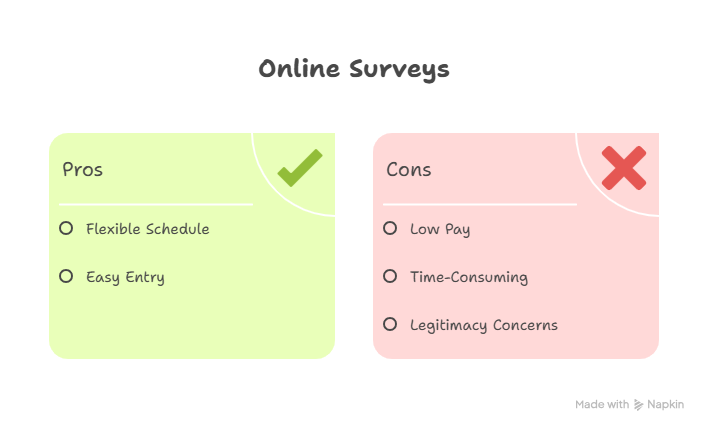 Visual Example of Online Surveys Pros and Cons