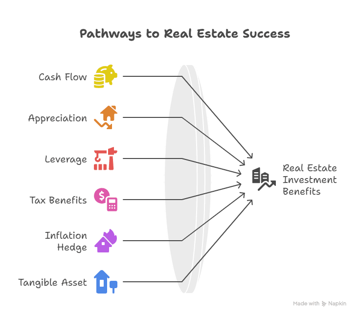 Graphic Outline of Pathway to Real Estate Investing Success