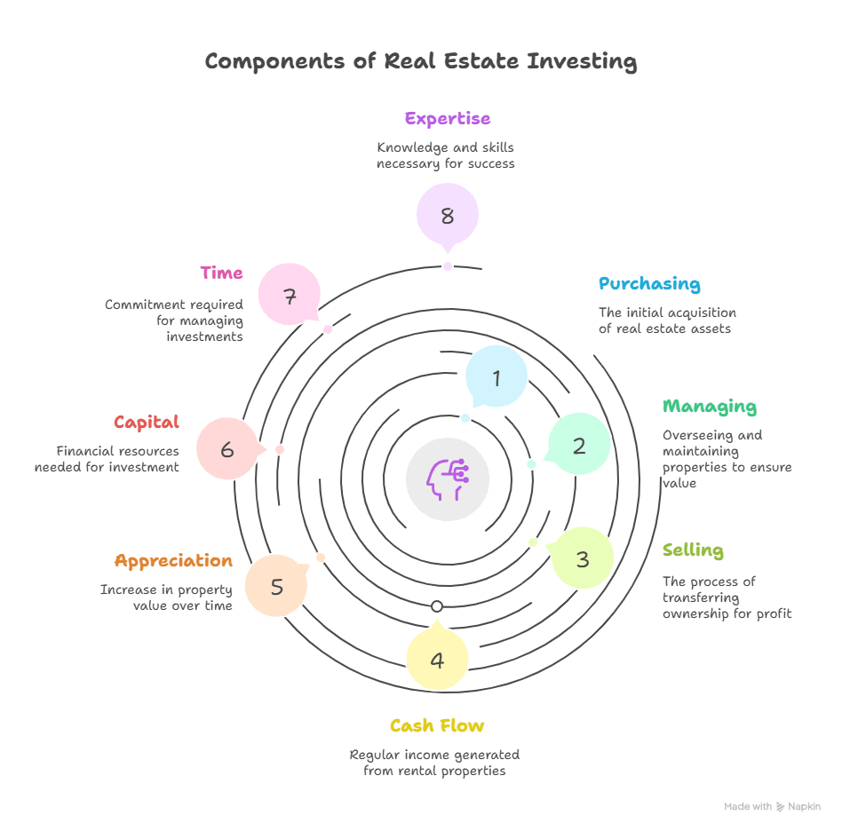 Graphic Chart Showing The Components of Real Estate Investing
