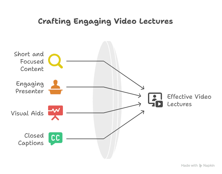 Diagram Showing How to Create Engaging Video Lectures