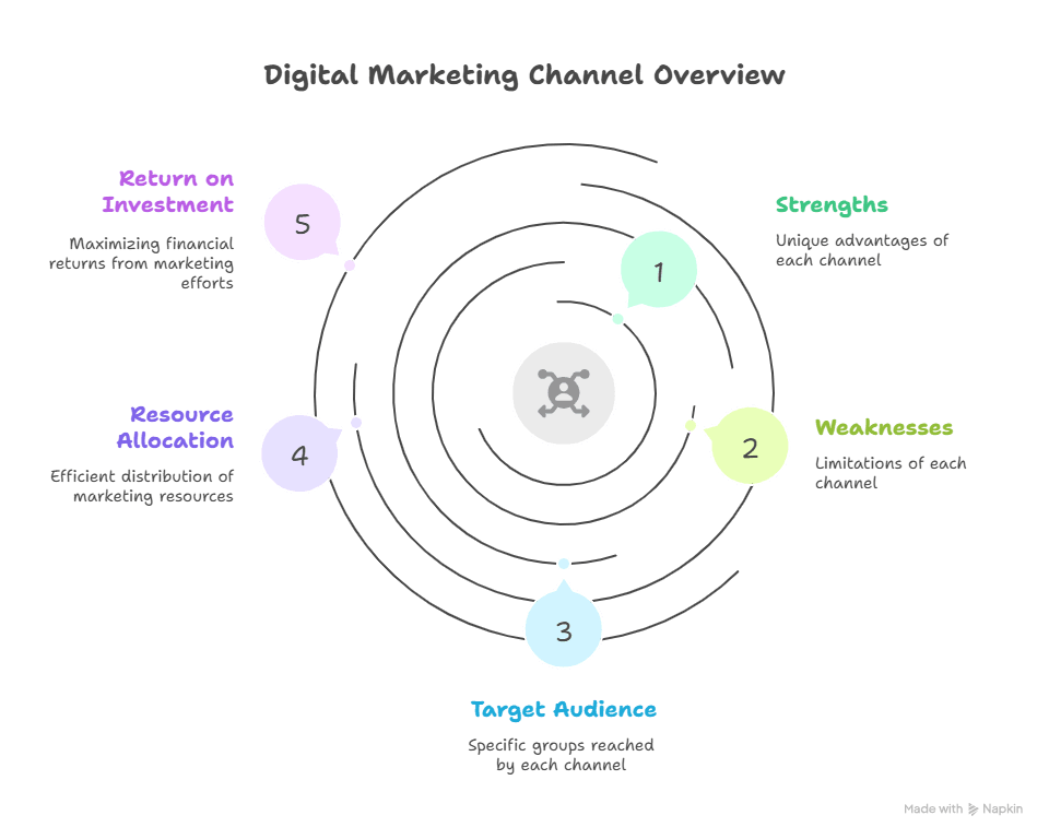 Diagram Showing Digital Marketing Channel Overview