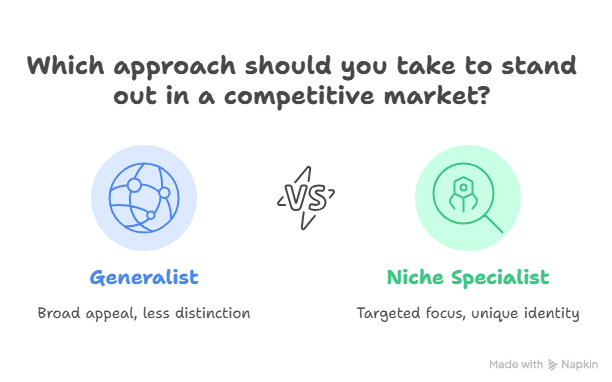Diagram Showing Difference Between a Niche Specialist and a Generalist Approach