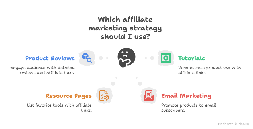 Diagram Showing The Affiliate Marketing Strategies to Use