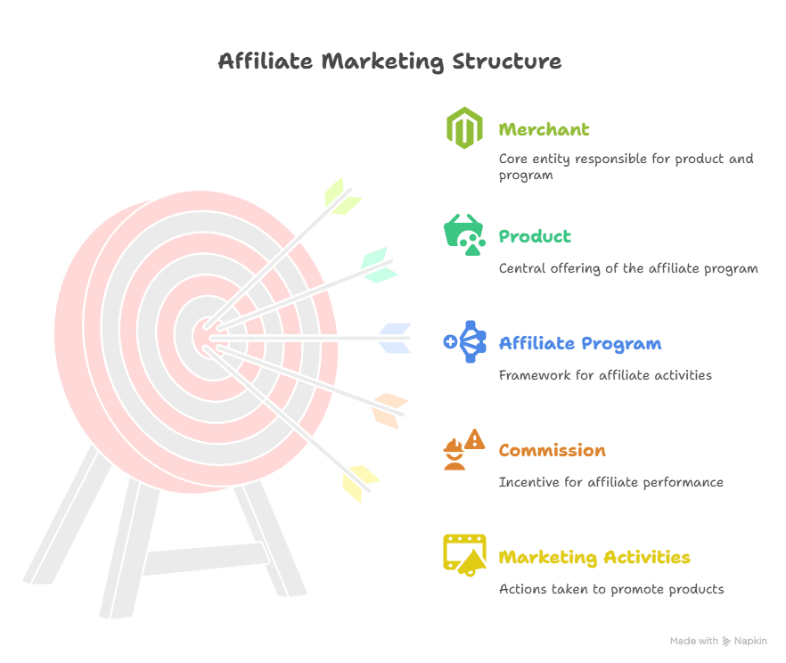 Diagram Showing The Affiliate Marketing Structure