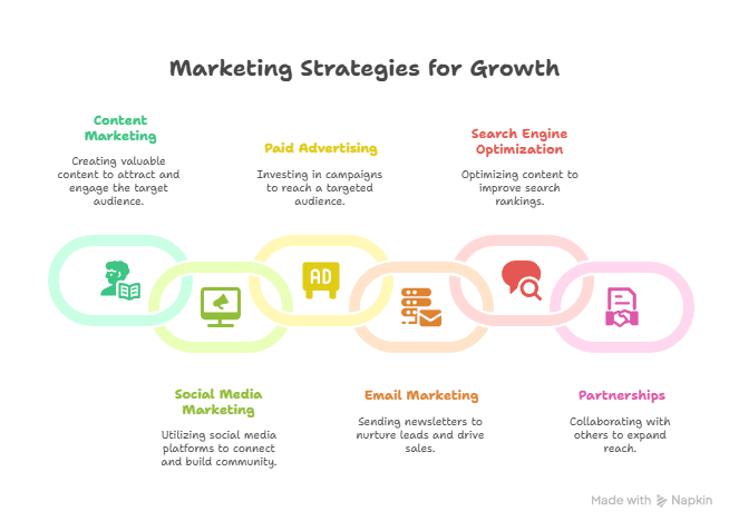 Diagram Showing Strategies for Marketing Growth