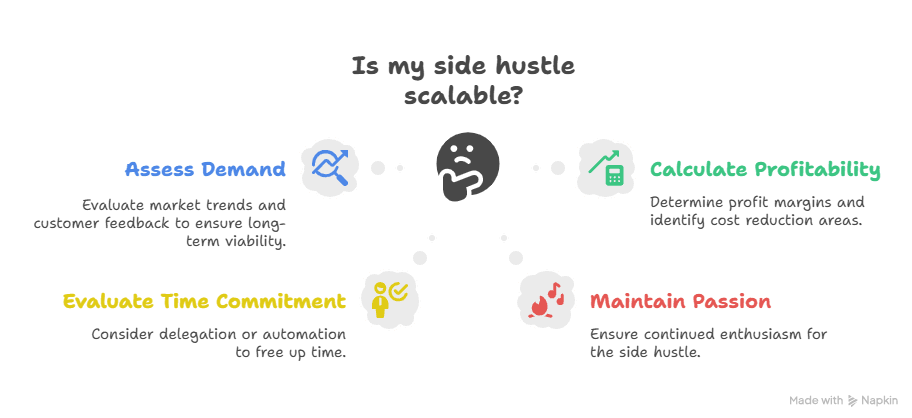 Diagram Showing Side Hustle Scalability